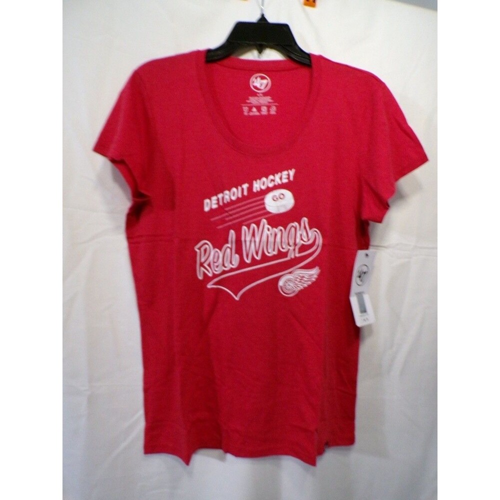 47 Brand Detroit Red Wings Women's Scoop Neck T Shirt Red Large